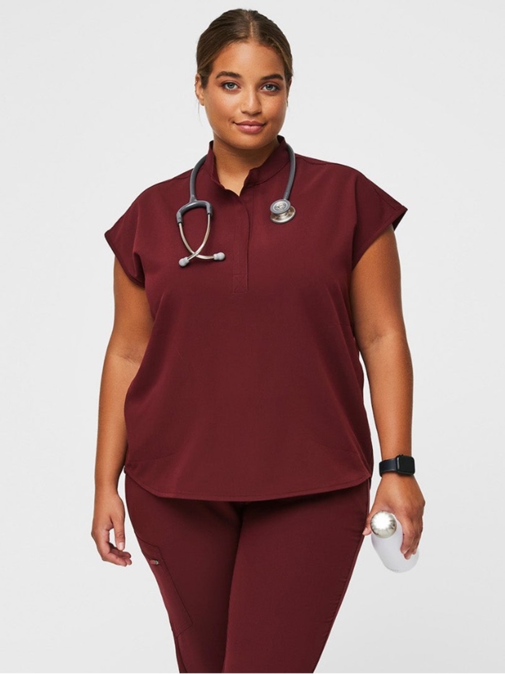 Figs Rafaela Scub Top | Burgundy